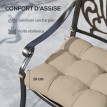 Lot Robladillo 4 Coussins Jardin Capitonnés Confort Kaki Mousse Dense Attaches