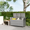 Coffre Theophanu Rangement Extérieur Confortable Gris Résine Tressée 125x55x70cm