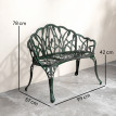 Banc Paganos Style Romantique Floral Extérieur Résistant Vert Antique