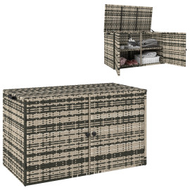 Coffre de rangement Redwin extérieur 350L résine tressée gris UV patio jardin
