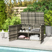 Coffre de rangement Redwin extérieur 350L résine tressée gris UV patio jardin