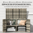 Coffre de rangement Redwin extérieur 350L résine tressée gris UV patio jardin