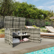 Coffre de rangement Redwin extérieur 350L résine tressée gris UV patio jardin