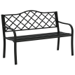Banc Steinbach Style Rétro Vintage Extérieur Acier Fonte Noir Élégant 2 Places