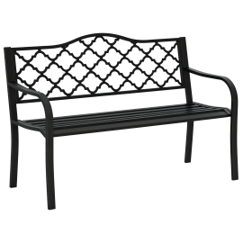 Banc Steinbach Style Rétro Vintage Extérieur Acier Fonte Noir Élégant 2 Places
