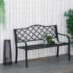 Banc Steinbach Style Rétro Vintage Extérieur Acier Fonte Noir Élégant 2 Places