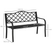 Banc Steinbach Style Rétro Vintage Extérieur Acier Fonte Noir Élégant 2 Places