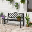 Banc Steinbach Style Rétro Vintage Extérieur Acier Fonte Noir Élégant 2 Places