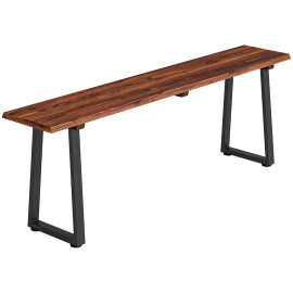 Banc de jardin Wandrille design industriel robuste bois carbonisé noir 150 cm
