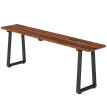 Banc de jardin Wandrille design industriel robuste bois carbonisé noir 150 cm
