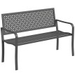 Banc Ermengarde Design Géométrique 2 Places Extérieur Gris Foncé Résistant