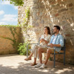 Banc Ermengarde Design Géométrique 2 Places Extérieur Gris Foncé Résistant