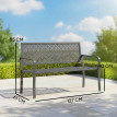 Banc Ermengarde Design Géométrique 2 Places Extérieur Gris Foncé Résistant