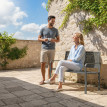 Banc Ermengarde Design Géométrique 2 Places Extérieur Gris Foncé Résistant