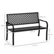 Banc Roccabruna Style Graphique Élégant Confortable Noir Jardin Terrasse Parc