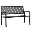 Banc Roccabruna Style Graphique Élégant Confortable Noir Jardin Terrasse Parc