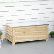 Banc Coffre Graystone Design Contemporain Rangement Extérieur Gris Métal & Bois Naturel