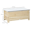 Banc Coffre Graystone Design Contemporain Rangement Extérieur Gris Métal & Bois Naturel