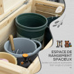Banc Coffre Graystone Design Contemporain Rangement Extérieur Gris Métal & Bois Naturel
