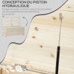 Banc Coffre Graystone Design Contemporain Rangement Extérieur Gris Métal & Bois Naturel