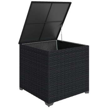 Coffre de rangement Ambergate extérieur résine tressée étanche 253L noir design élégant