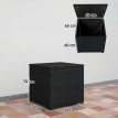 Coffre de rangement Ambergate extérieur résine tressée étanche 253L noir design élégant