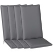 Lot 4 Coussin Foxmere Assise & Dossier Jardin Résistant Gris Anthracite