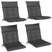 Lot 4 Coussins Extérieur Moosbach Déperlant Résistant UV Gris Foncé