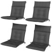 Lot 4 Coussins Extérieur Moosbach Déperlant Résistant UV Gris Foncé