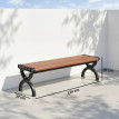 Banc design Zénobie extérieur 2 places effet bois naturel robuste et stable noir