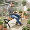 Banc design Zénobie extérieur 2 places effet bois naturel robuste et stable noir