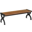 Banc design Zénobie extérieur 2 places effet bois naturel robuste et stable noir