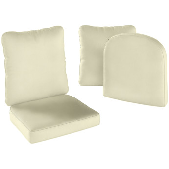 Lot 2 Coussin Godric Assise & Dossier Jardin Polyester Résistant UV Crème
