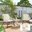 Lot 2 Coussin Godric Assise & Dossier Jardin Polyester Résistant UV Crème