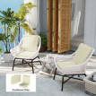 Lot 2 Coussin Godric Assise & Dossier Jardin Polyester Résistant UV Crème