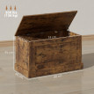 Coffre Olgiate Rangement Bois Effet Vieilli 80x40x45 cm Siège Stable