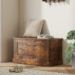 Coffre Olgiate Rangement Bois Effet Vieilli 80x40x45 cm Siège Stable