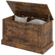 Coffre Olgiate Rangement Bois Effet Vieilli 80x40x45 cm Siège Stable