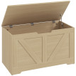 Coffre Keltenbach Rangement Intérieur Style Rustique Banc Siège Bois Clair 100L