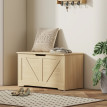 Coffre Keltenbach Rangement Intérieur Style Rustique Banc Siège Bois Clair 100L