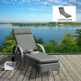 Matelas Transat Friedhilde Confort Optimal Extérieur Gris Foncé 196x55cm