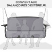 Coussin Palazuelo pour Balancelle 3 Places Confort Polyester Gris Foncé