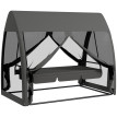 Balancelle Coldshaw Convertible 3 Places Gris Confort Moustiquaire Toit Jardin Terrasse