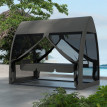 Balancelle Coldshaw Convertible 3 Places Gris Confort Moustiquaire Toit Jardin Terrasse