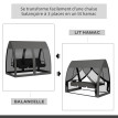 Balancelle Coldshaw Convertible 3 Places Gris Confort Moustiquaire Toit Jardin Terrasse