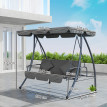 Balancelle Salduero 3 Places Convertible Gris Clair Jardin Terrasse Détente Confort