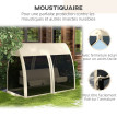 Balancelle Ercoleto 3 Places Convertible Lit Jardin Terrasse Beige Confort Moustiquaire Toit