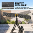 Balancelle Trecate 3 Places Contemporaine Noir Détente Jardin Terrasse Confort