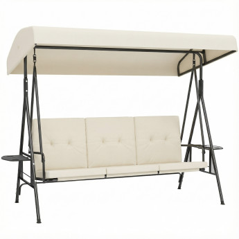 Balancelle Lamberto 3 places détente extérieure confort ergonomique crème