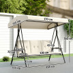 Balancelle Lamberto 3 places détente extérieure confort ergonomique crème